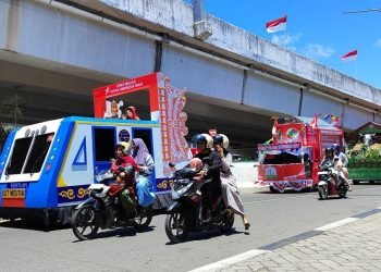 Meriahkan HUT ke-78 RI, Dishub Aceh Hadirkan Mobil Hias Kereta Api Cut Meutia