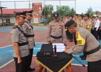 Kapolres Pimpin Sertijab Tiga Kapolsek dalam Jajaran Polres Aceh Selatan