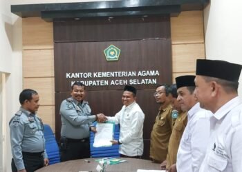 Perkuat Komitmen, Rutan Tapaktuan dan Kemenag Aceh Selatan teken MOU Kerjasama