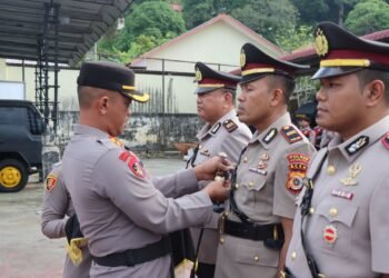 Polres Aceh Selatan Gelar Upacara Sertijab Kasat Samapta dan Kapolsek Bakongan Timur