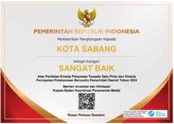 DPMPTSP dan Naker Kota Sabang sabet penghargaan dari Kementerian Investasi