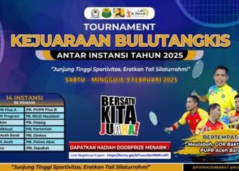 PUPR Aceh Barat Gelar Turnamen Badminton Antar Instansi