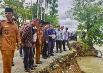 PUPR Tangani Abrasi Sungai Desa Keutambang Pante Ceureumen