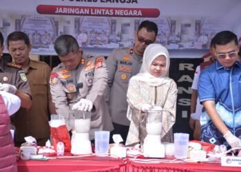 23 Kilo Gram Barang Bukti Narkotika Dimusnahkan Polres Langsa, 121.848 Jiwa Terselamatkan